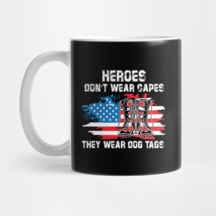 Heroes Wear Dog Tag & Combat Boots Veterans Mug